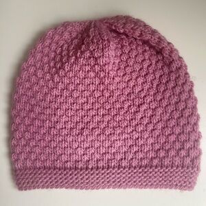Cozy Pink Knit Beanie-Made in Peru